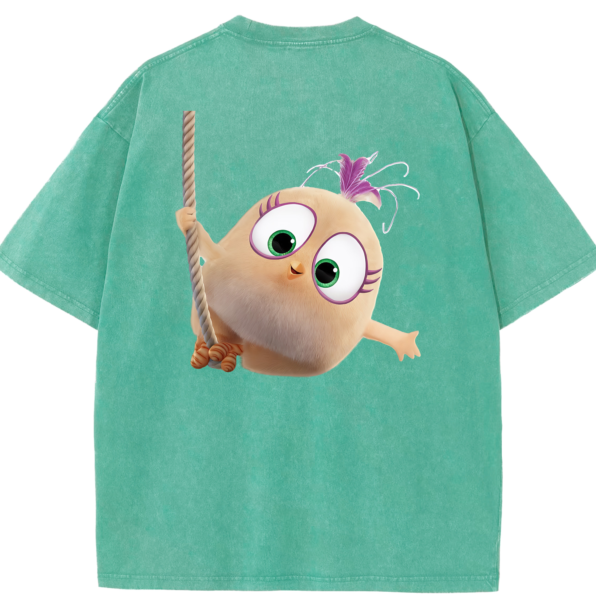 （画像用） Angry Birds アングリーバード 綿100% ヴィンテージ風 半袖Tシャツ（背面プリント）